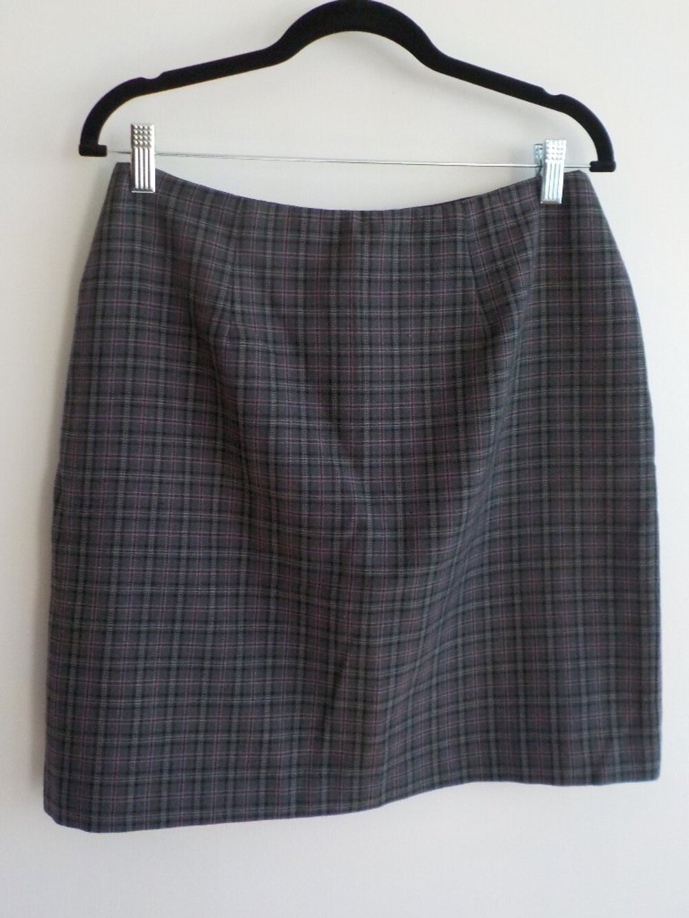 Tailor Skirt - Size 10 - Vintage Zip Back Dark Plaid Lined (2473)